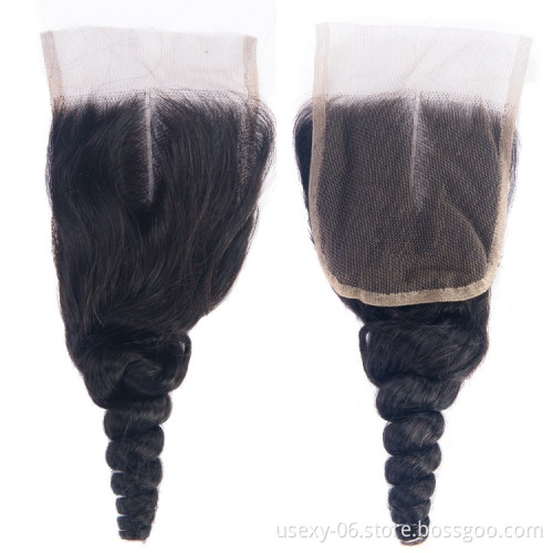 Usexy Top Quality 100% Human Hair Bundles Loose Wave Raw Malaysian Hair Bundles With Closure